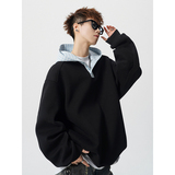 A410-WT34778-P85限价139-美式格纹拼接连帽卫衣-400G华棉，男装卫衣，电商A410