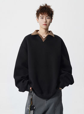 A410-WT34719-特批55 限价109-美式复古假两件卫衣-400G   华棉