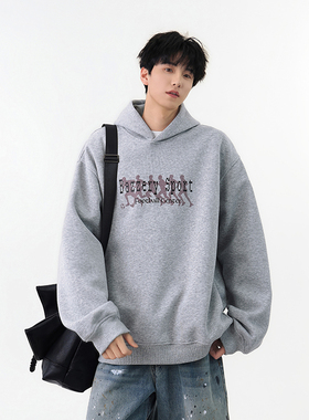 A410-YC91035-P65限价99-美式复古印花连帽卫衣-420g华棉复合仿棉