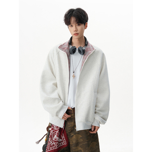 A410-WT93330-P85限价129-美式复古立领卫衣-华棉复合仿棉 420G，男装卫衣，电商A410