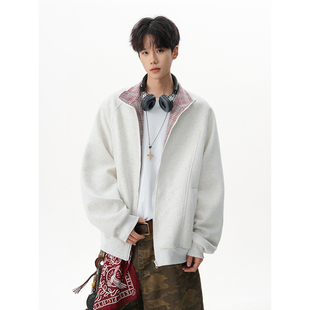 WT93330 华棉复合仿棉 P85限价129 复古立领卫衣 420G 美式 A410