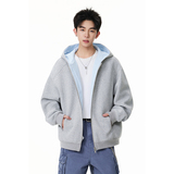 A410-WT34758-P95限价149-美式拼接条纹连帽卫衣-400G华棉，男装卫衣，电商A410