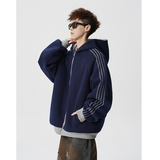 A410-WT34718-特批75限价149-美式条纹连帽卫衣外套，女装短外套，电商A410