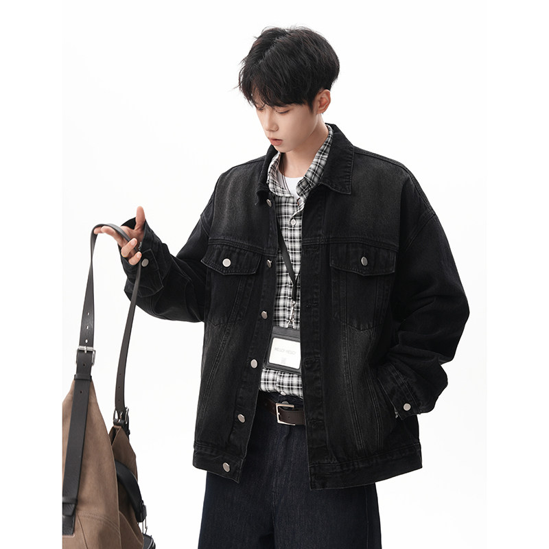 A410-WT93324-P85限价139-美式高级感牛仔外套-7x7牛仔面料420G,男装工装外套,电商A410
