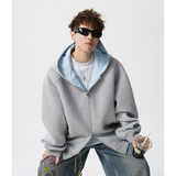 A410-WT34758-P95限价149-美式拼接条纹连帽卫衣-400G华棉，男装卫衣，电商A410