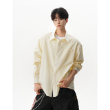 A410-CS37307-P60限价89-日系休闲翻领条纹长袖衬衫-牛津纺135g，男装衬衫，电商A410