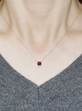 情人节圣诞悦己礼物石榴石锁骨链