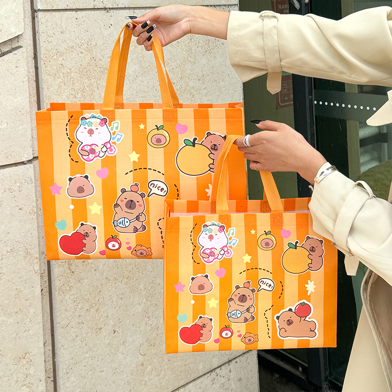 童装服装店手提袋无纺布礼品可爱卡通礼袋定制购物袋大号袋子衣服