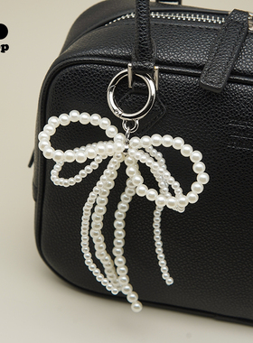 marchimarli 双层珠珠蝴蝶结包包挂件拼接款珍珠配饰