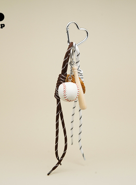 marchimarli 时尚百搭miu系风编织绳棒球组合包包挂件钥匙扣