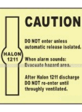 509.50-注意(HALON 1211)CAUTION-船用自发光贴标识ISO7010