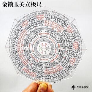 加厚高清八角立极尺三元三合五行八宅金锁玉关绘图尺24山户型布局