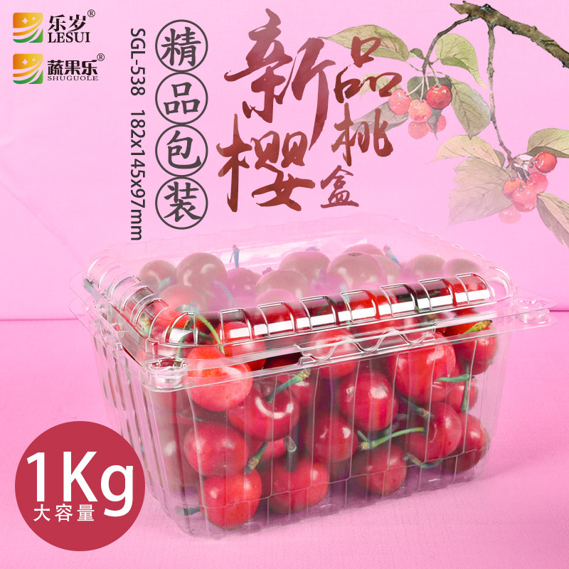 蔬果乐两斤装水果樱桃车厘子透明盒2斤1000g桂圆荔枝加厚盒538