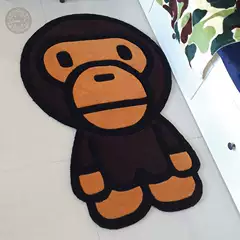 Trendy and Stylish Bape Brand Irregular Decorative Carpet for Bedroom, Handmade Acrylic Tufting, Thickened and Washable