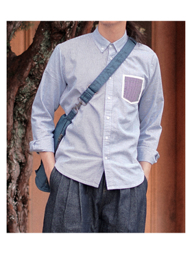 水洗棉质拼接条纹衬衫 小码男装 2025 清仓特价