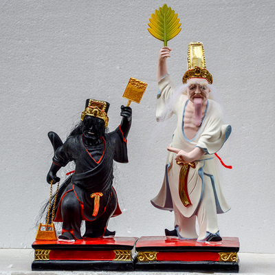 七爷八爷黑白无常树脂神像包邮