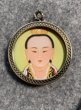 斗姆元君传统造像紫光夫人唐卡挂牌，道牌铜合金高清喷绘