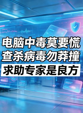 清理病毒木马电脑中毒电脑中木马被控制系统被控制电脑故障维修
