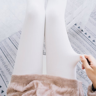 秋冬天白色袜裤打底裤女外穿 加绒连裤袜加厚丝袜连袜裤子大人