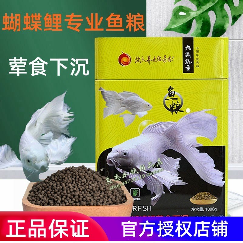 一品红九鼎玩主蝴蝶鲤鱼粮大七鳍蝴蝶鲤荤食下沉鱼食高蛋白鱼饲料
