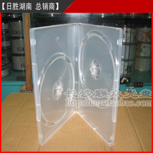 DVD盒长方形塑料盒光盘盒CD盒光盘包装盒碟盒透明/白色 双片装