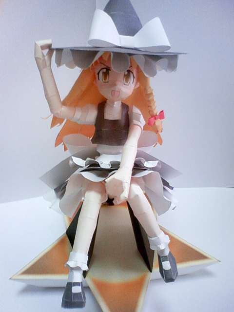 满68包邮动漫手办东方人偶雾里魔理沙3d纸模型diy手工劳动非成品