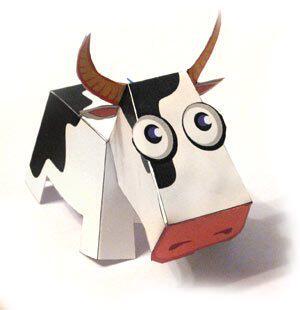 满68包邮非成品3d纸模型diy儿童手工劳动简易小奶牛