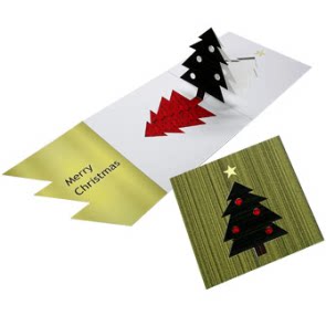 满68包邮圣诞树立体卡片 3d纸模型diy手工劳动非成品带纸质说明