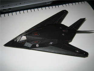 非成品 手工3D纸模型DIY 军事飞机 F-117战斗机（黑色版）