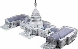 满68包邮世界经典建筑美国国会大楼 3d手工折纸模型diy卡纸版