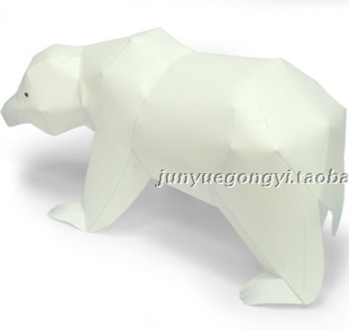 满68包邮动物白熊北极熊3D立体纸模型儿童亲子手工劳动DIY非成品