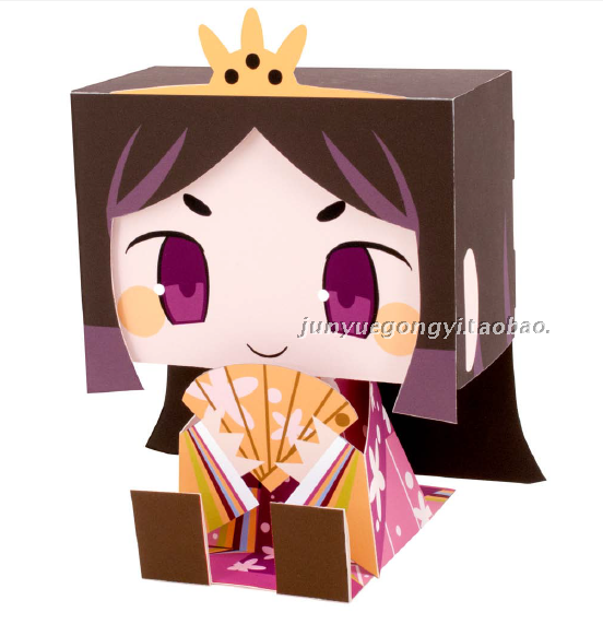 满68包邮日本公主辉夜姬3d立体纸模型手工劳动diy非成品附说明