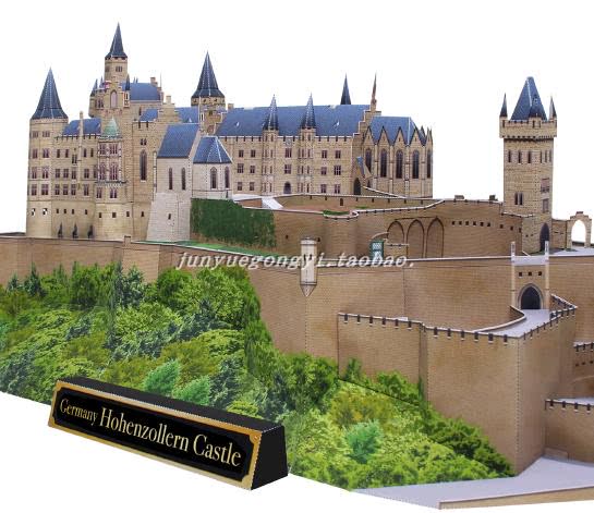 满68包邮德国霍亨索伦城堡3d立体纸模型手工劳动diy非成品附说明