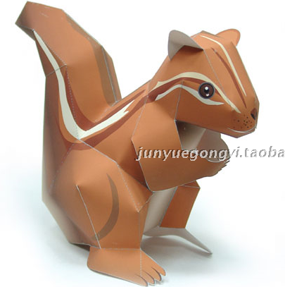 满68包邮动物松鼠花栗鼠3d立体折纸模型儿童亲子手工制作diy