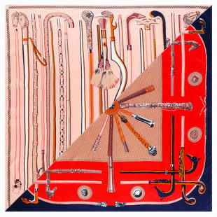 秋季新款小鹿权杖马头杆子图案围巾头巾披肩大方巾防晒巾义乌围巾