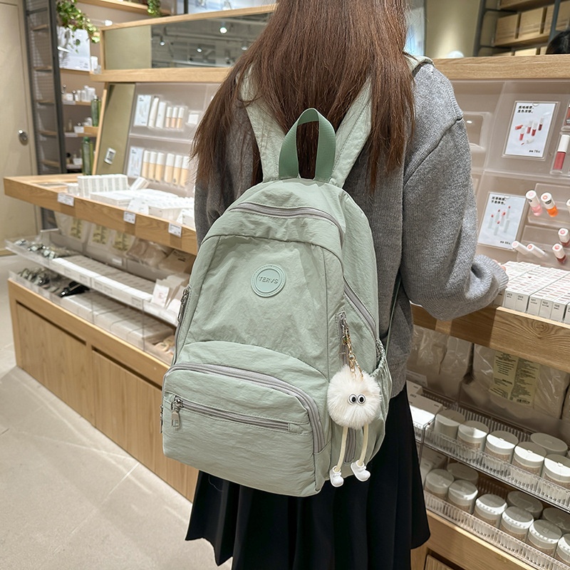 女士户外运动大容量水洗帆布多层双肩包旅游旅行背包书包