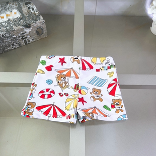 夏季 时尚 可爱洋气卡通小熊图案儿童平角小短泳裤 新款