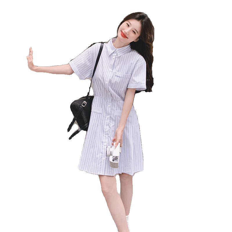 大货已出条纹连衣裙8587P115控178,女装连衣裙,浙宝265