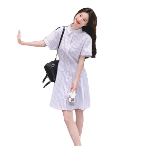 大货已出 条纹连衣裙 8587 P115控178图片