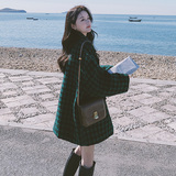 毛呢加色加厚绿黑格子8099P145控价228，女装毛呢外套，浙宝265