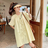 大货新中式盘扣泡泡袖短款连衣裙8596P110控168，女装连衣裙，浙宝265