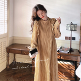 压轴工艺直筒木耳边连衣裙8533-P120-控188，女装连衣裙，浙宝265