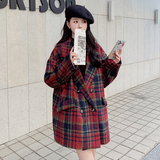 大货复古格纹大衣毛呢外套8335P145218，女装毛呢外套，浙宝265