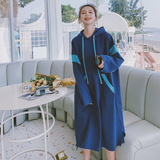 大货2022春中长款宽松撞色连帽套头卫衣裙8751P115控价168，女装卫衣/绒衫，浙宝265