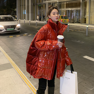 大货 灯芯绒拼接亮皮服 8699 P185控价268图片