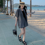 灰色西服外套短裤套装女薄款2023夏新款韩版高级感时尚职业两件套，女装套装/套裙，浙宝265