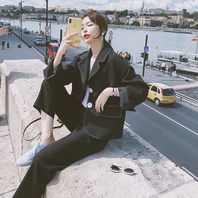 大货已出明线大纽扣西装套装950P140控价198，女装套装/套裙，浙宝265