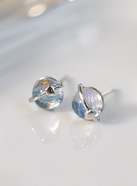 「幻彩星球」925银迷你睡觉不用摘耳钉精致小巧百搭星星耳骨钉女