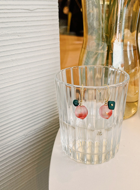 人间水蜜桃 春夏可爱软妹耳环少女心水果小耳坠森系小清新耳饰