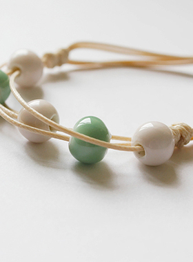 南国瓦瓷 |手编陶瓷首饰 饰品 串珠手链 民族风小清新森女礼物